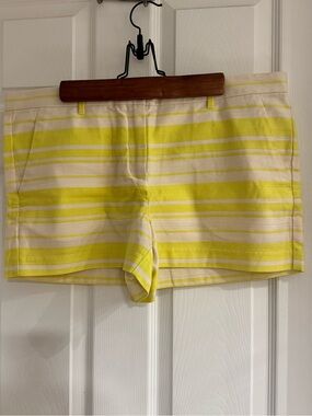 GAP Yellow Neon  and Cream Striped Women's Bermuda Shorts
